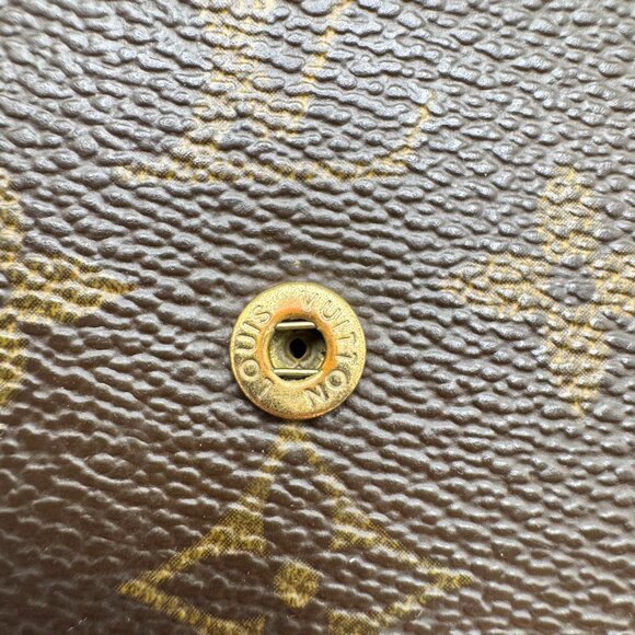 Louis Vuitton Elise Plat Card Tresor Wallet Monogram Canvas Dark Brown One Size - Picture 9 of 11